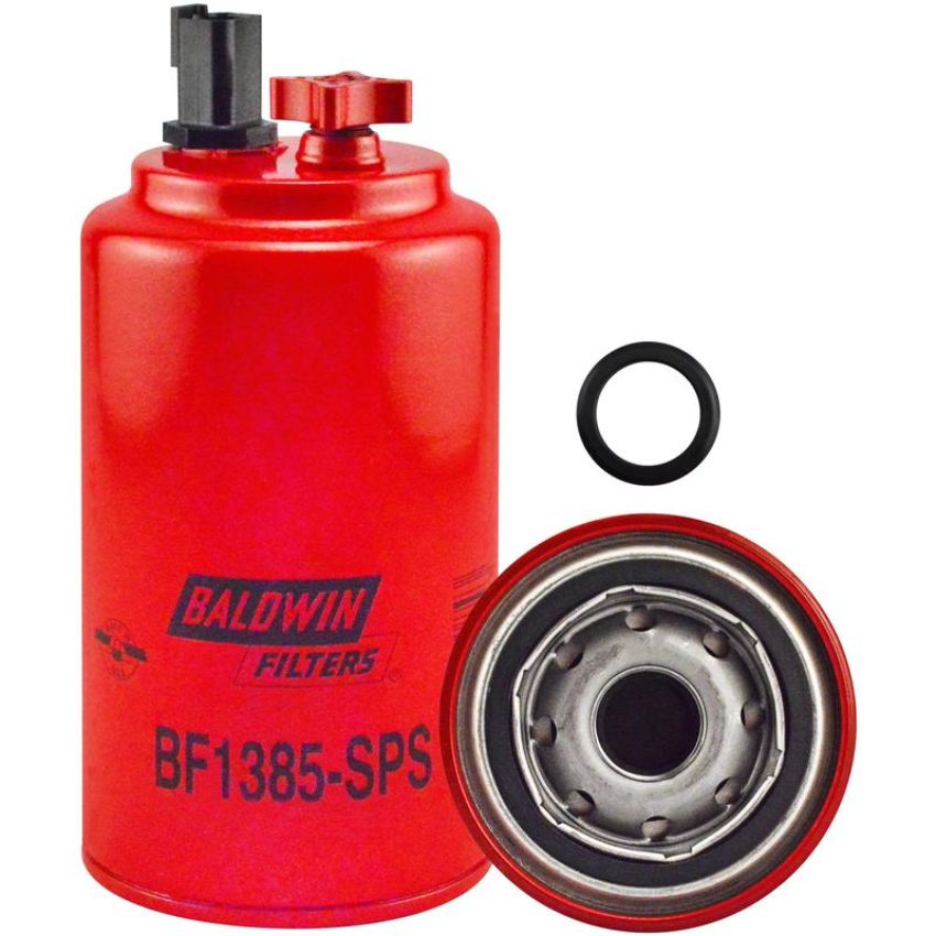 BALDWIN FILTERS BF1385-SPS Fuel/Water Separator Spin-on with Drain, Sensor Port and Reusable Sensor