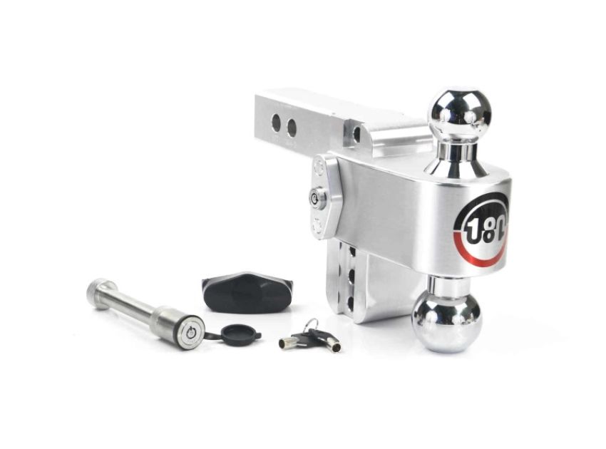 Weigh Safe CTB4-2-KA 180 Hitch 4in Drop Hitch & 2in Shank (10K/12.5K GTWR) w/WS05 - Aluminum
