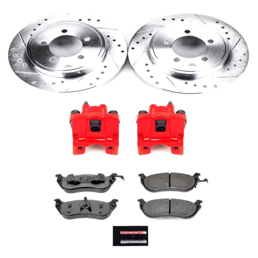 PowerStop KC3150-36 Z36 Truck and SUV Ceramic Brake Pad, Drilled & Slotted Rotor, and Caliper Kit
