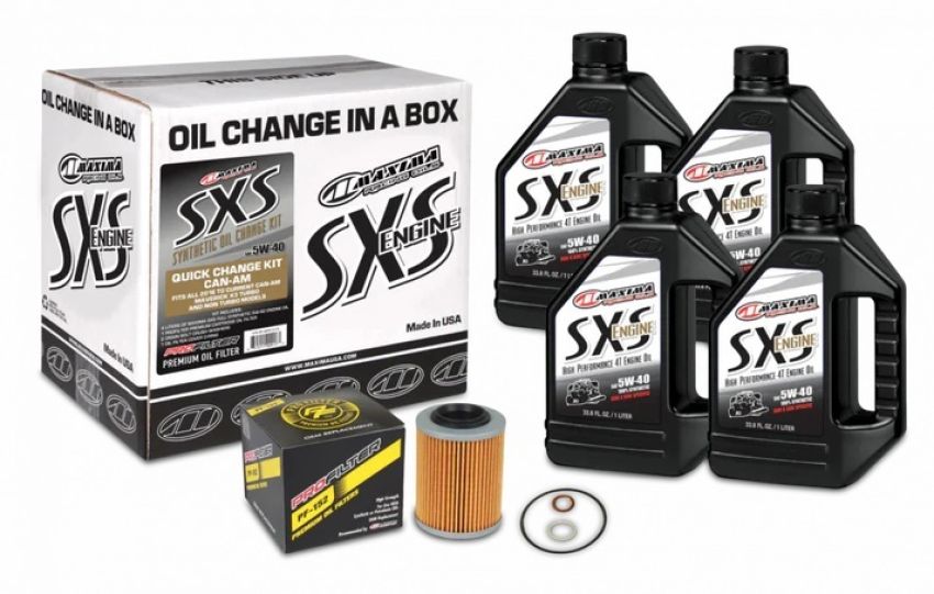 Maxima 90-469013-CA SXS Can-Am Oil Change Kit 5W-40 Full-Synthetic Maverick X3