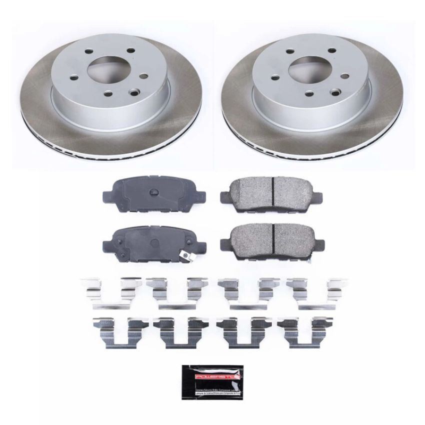 PowerStop SC103 Semi-Coated Rotor and Low-Dust Ceramic Brake Pad Kit