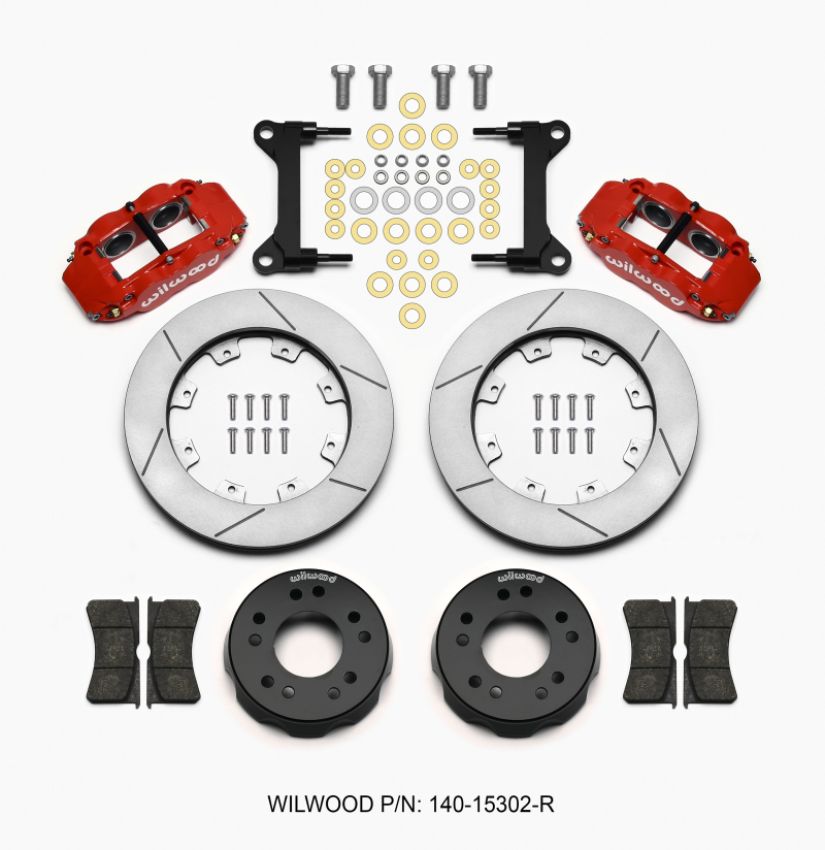 Wilwood 140-15302-R Narrow Superlite 6R Front Kit 12.19in Drilled Red 63-87 C10 w/  Pro Spindles