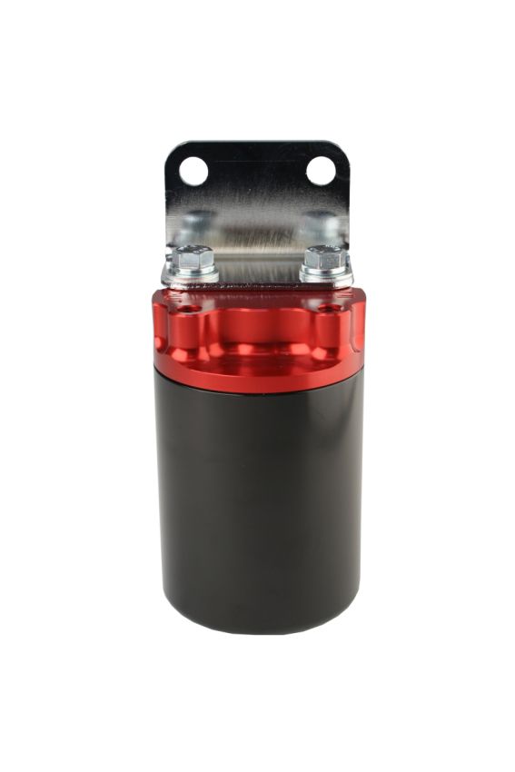 Aeromotive 12317 SS Series Billet Canister Style Fuel Filter Anodized Black/Red - 10 Micron Fabric Element