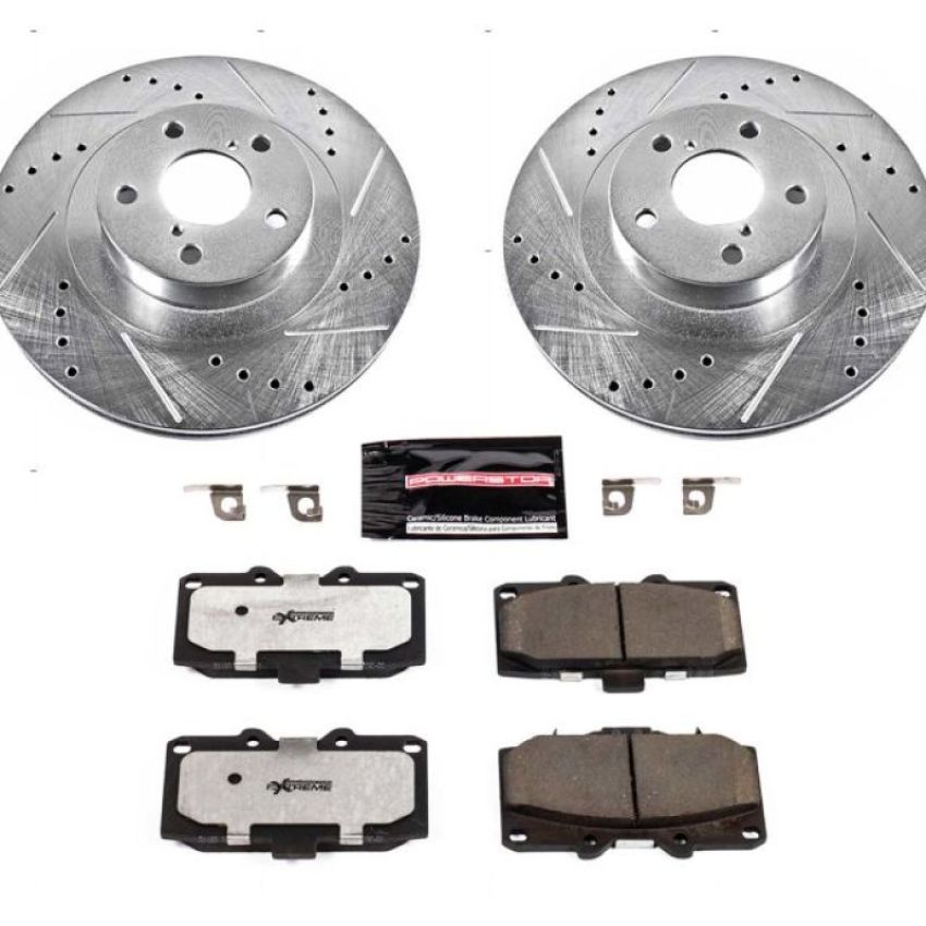 PowerStop K2367-26 Z26 Street Performance Ceramic Brake Pad and Drilled & Slotted Rotor Kit