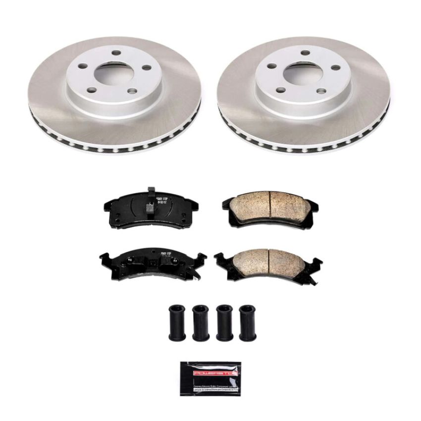 PowerStop SC3156 Semi-Coated Rotor and Low-Dust Ceramic Brake Pad Kit