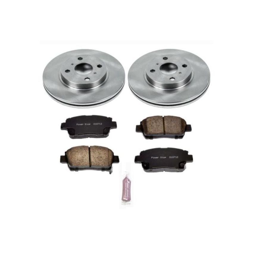 PowerStop KOE109 OE Stock Replacement Low-Dust Ceramic Brake Pad and Rotor Kit