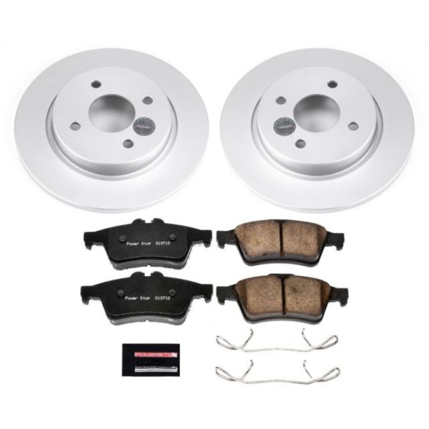PowerStop CRK7898 Genuine Geomet Coated Rotor and Low-Dust Ceramic Brake Pad Kit