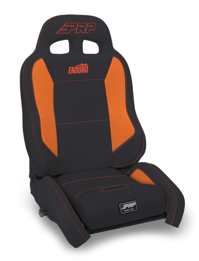 PRP Seats A9001044-201-207 PRP EnduroCrawl Reclining Suspension Seat - Black/Orange Vinyl - Driver