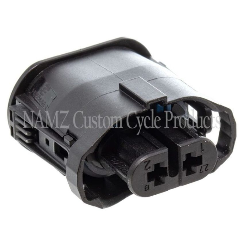 NAMZ NA-1-1355668-2 V-Twin VROD Models OEM Headlight Connector w/Wire Seals & Terminals - Black (HD 72449-01)