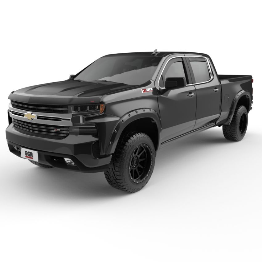 EGR 791694-GBA 19-22 Chevrolet Silverado 1500 Traditional Bolt-On Look Fender Flares Black Set Of 4