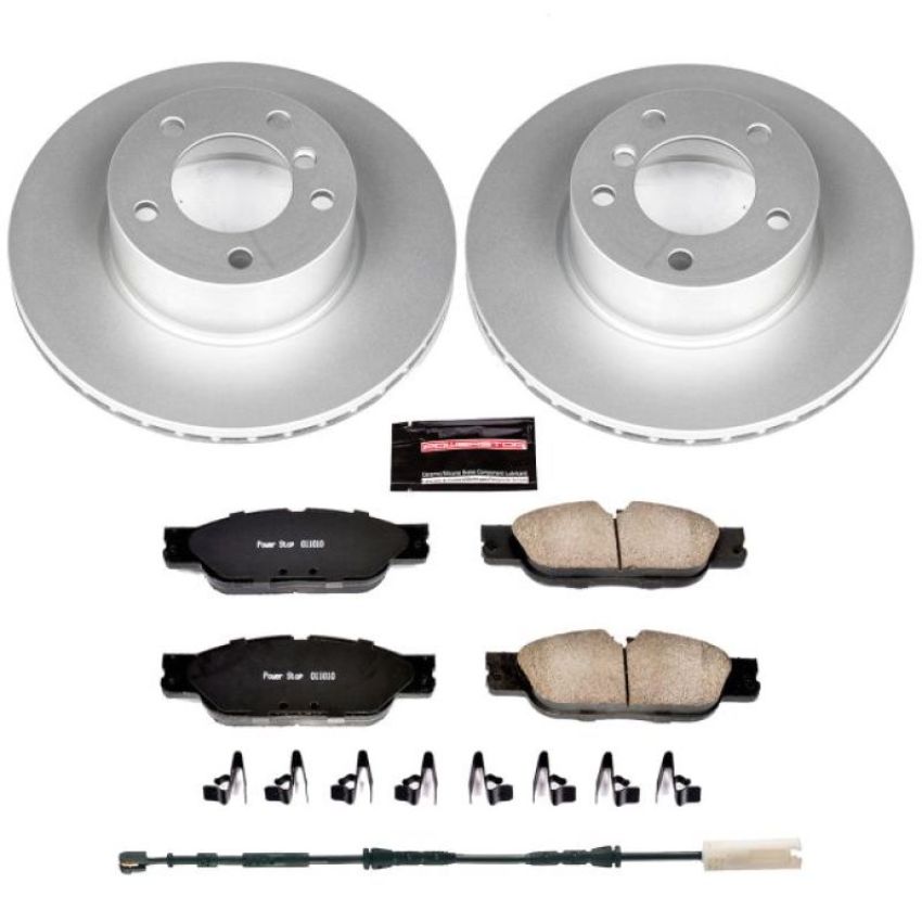 PowerStop CRK6346 Genuine Geomet Coated Rotor and Carbon-Fiber Ceramic Brake Pad Kit