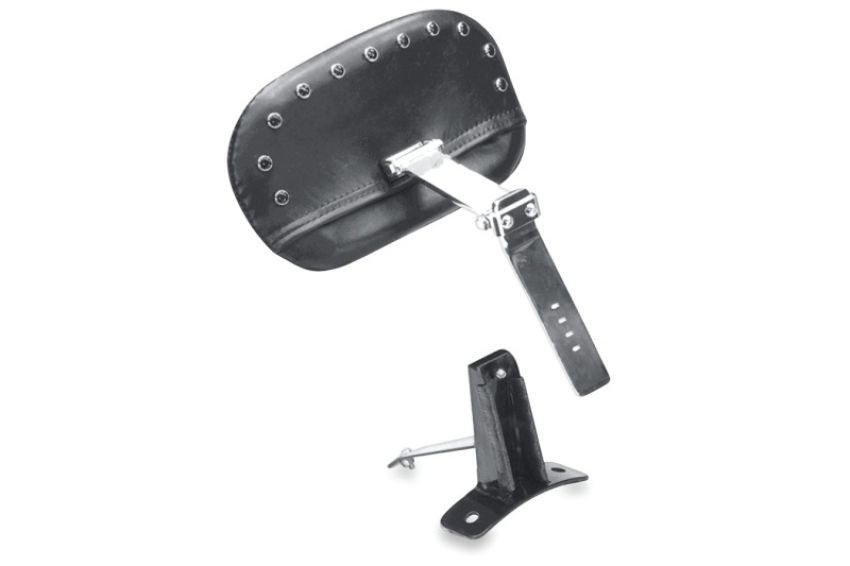 Mustang Motorcycle 79068 Mustang 08-21 Harley FL Touring Driver Backrest Kit w/Blk Pearl Studs- Black