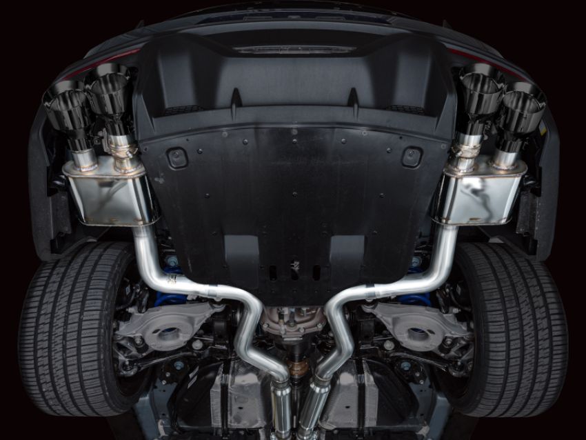 AWE Tuning 3025-43375 AWE 2024 Ford Mustang Dark Horse S650 RWD SwitchPath Catback Exhaust w/ Quad Diamond Black Tips