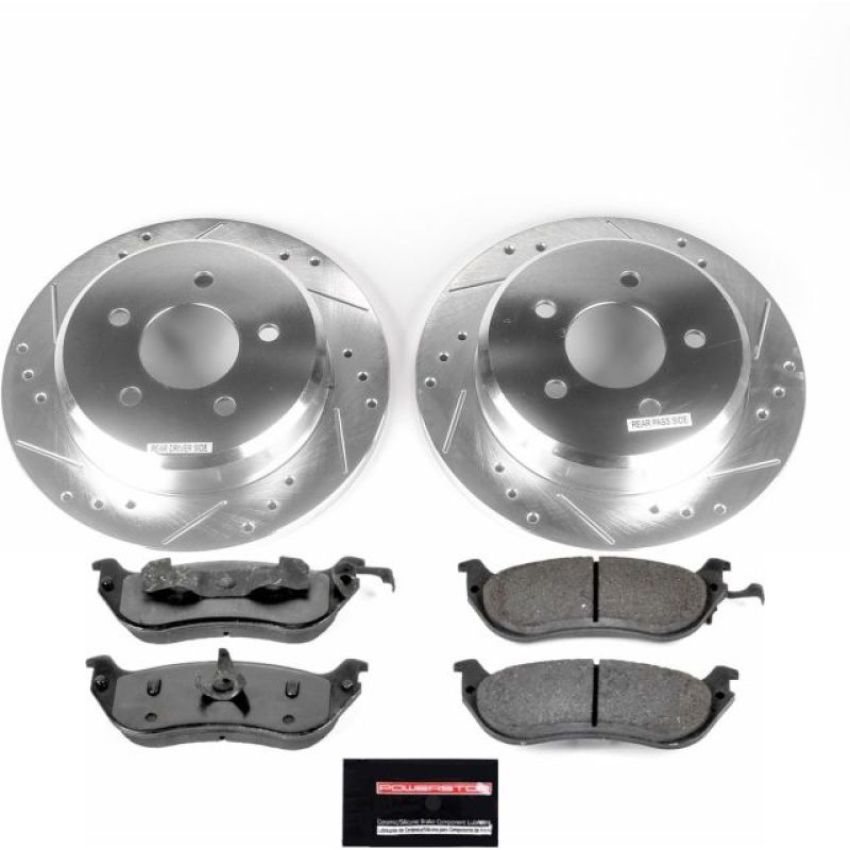 PowerStop K2984-36 Z36 Truck and SUV Carbon-Fiber Ceramic Brake Pad and Drilled & Slotted Rotor Kit