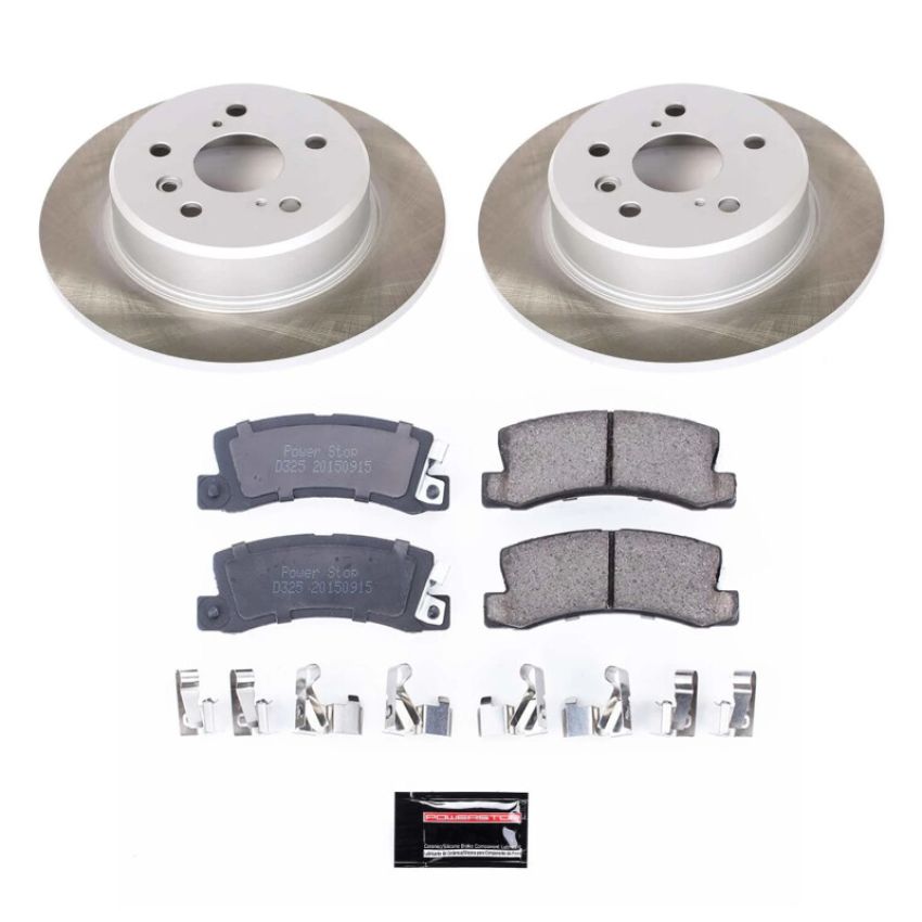 PowerStop SC6784 Semi-Coated Rotor and Low-Dust Ceramic Brake Pad Kit
