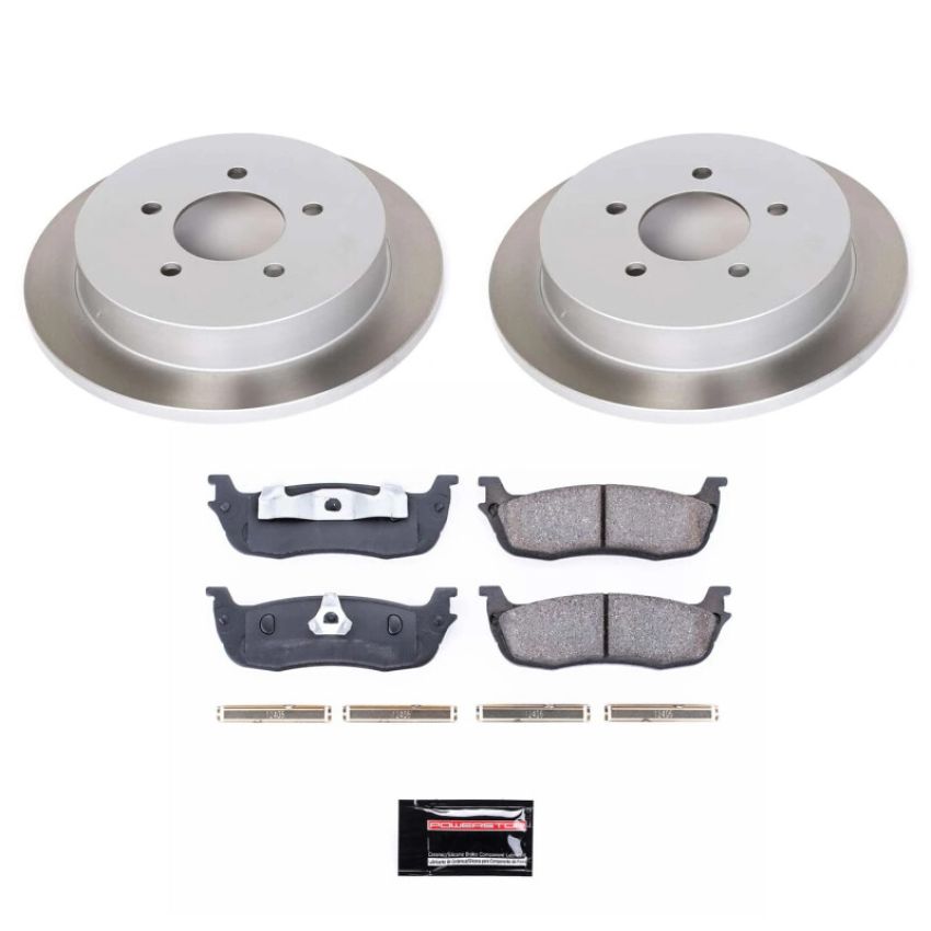 PowerStop SC1913 Semi-Coated Rotor and Low-Dust Ceramic Brake Pad Kit