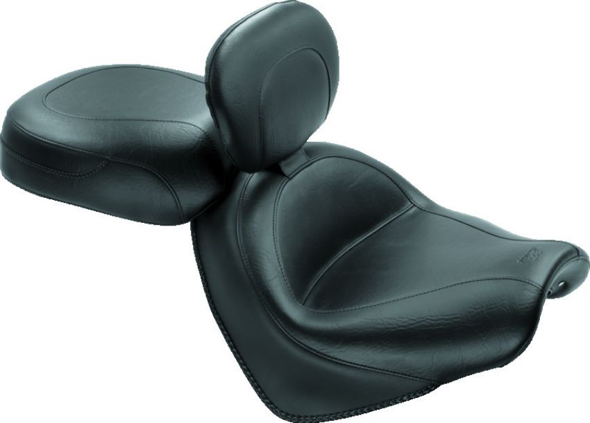 Mustang Motorcycle 79561 Mustang 04-09 Honda VTX1300C Wide Touring 2PC Seat w/Driver Backrest - Black