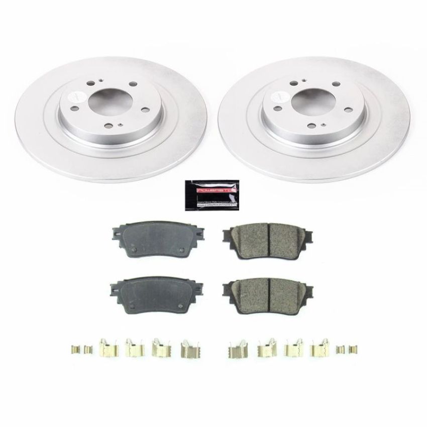 PowerStop CRK8381 Genuine Geomet Coated Rotor and Low-Dust Ceramic Brake Pad Kit