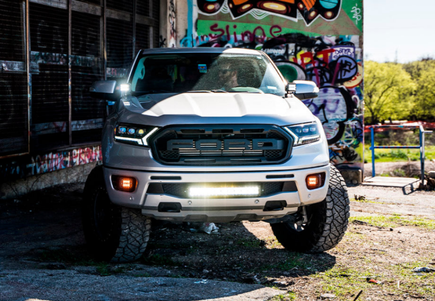 Cali Raised LED CR2923 Cali Raised 19-22 Ford Ranger 22 Bumper Hidden Led Light Bar Brackets Kit For - W/ 22 Inch Led Bar