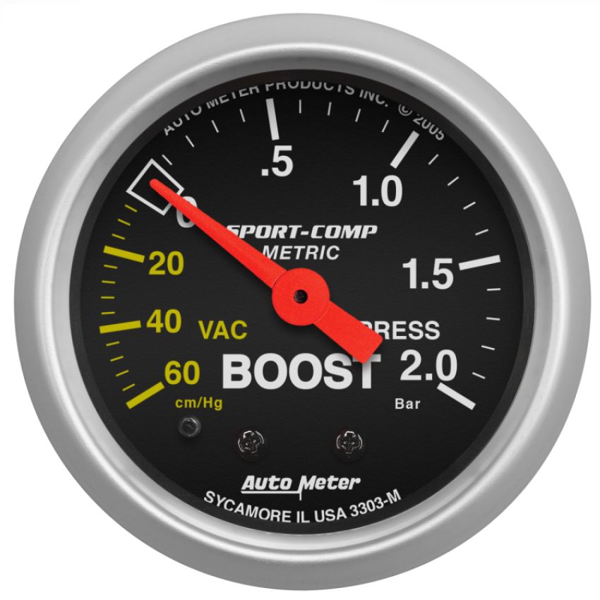 AutoMeter 3303-M GAUGE, VAC/BOOST, 2 1/16