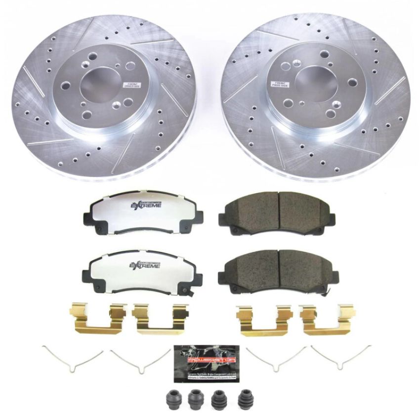 PowerStop K5939-26 Z26 Street Performance Ceramic Brake Pad and Drilled & Slotted Rotor Kit