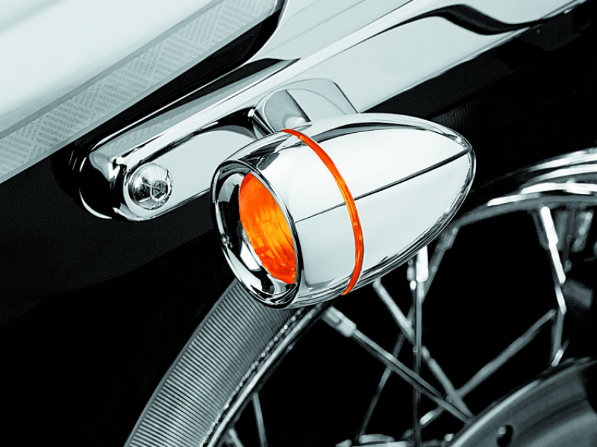 Kuryakyn 2108 Deep Dish Bezel With Amber Lens Chrome