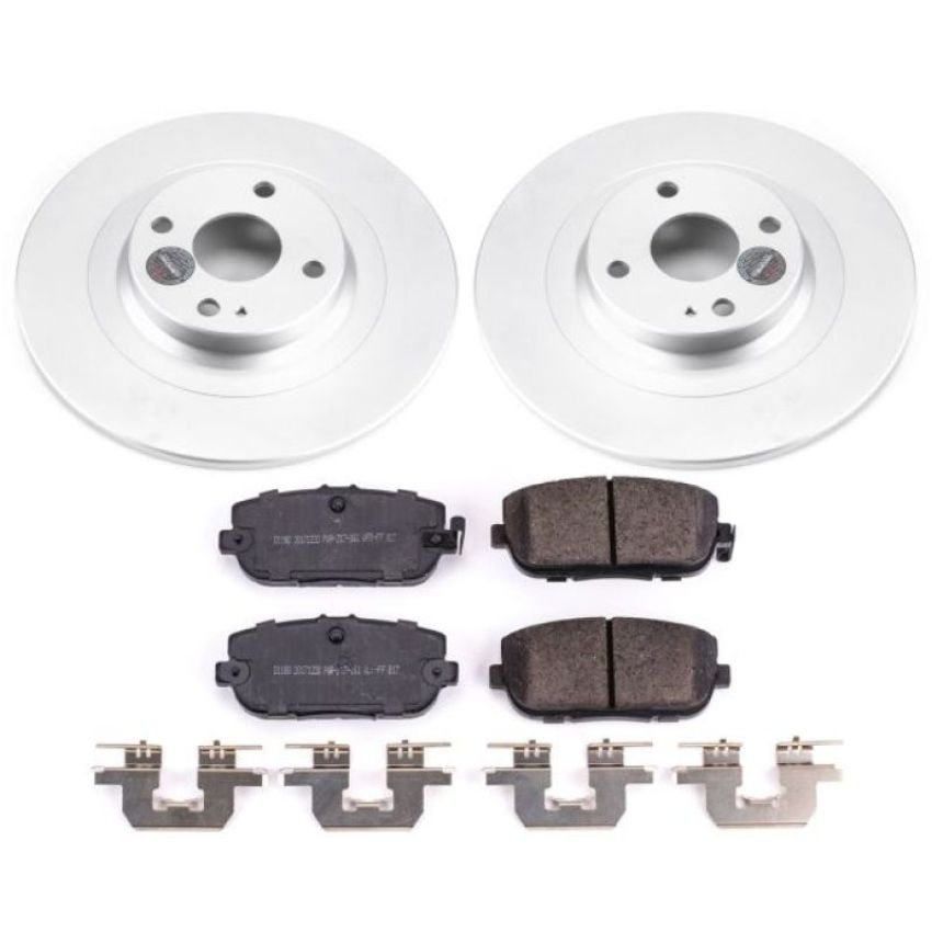 PowerStop CRK7362 Genuine Geomet Coated Rotor and Low-Dust Ceramic Brake Pad Kit