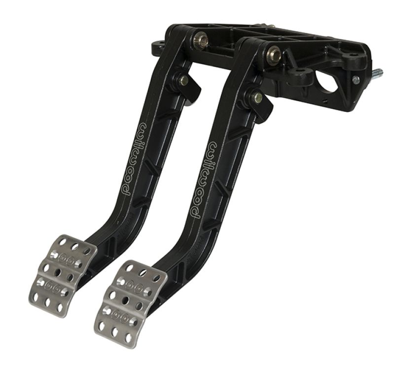 Wilwood 340-14360 Adjustable-Tandem Dual Pedal - Brake / Clutch - Fwd. Swing Mount - 6.25:1 - Black E-Coat
