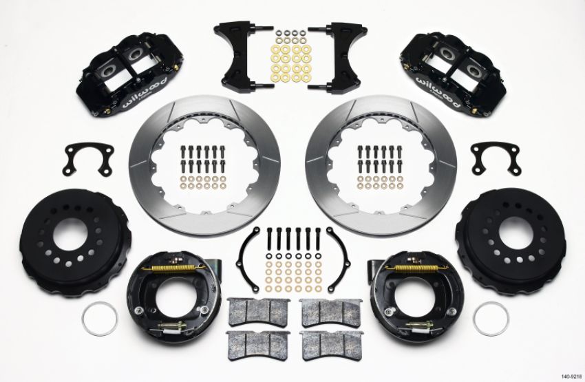 Wilwood 140-9218 Narrow Superlite 4R Rear P-Brk Kit 12.88in Big Ford New Style 2.36in Offset