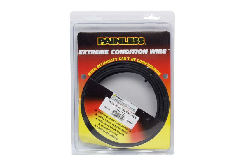 PAINLESS WIRING PWI70701 10 Gauge Black TXL Wire  25 Ft.