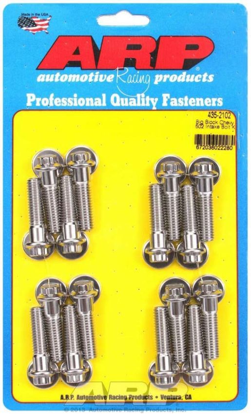 ARP ARP435-2102 BBC S/S Intake Bolt Kit 12pt.