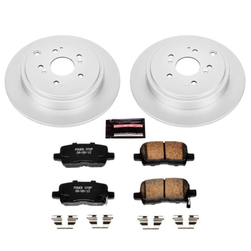PowerStop CRK2382 Genuine Geomet Coated Rotor and Low-Dust Ceramic Brake Pad Kit