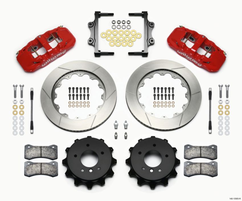 Wilwood 140-13583-R AERO4 Rear Kit 14.00 Red 2007-2011 BMW E90 Series w/Lines
