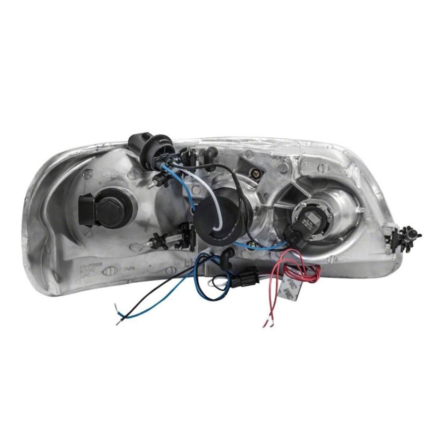 Raxiom T542860 97-03 Ford F-150 LED Halo Projector Headlights- Chrome Housing (Clear Lens)
