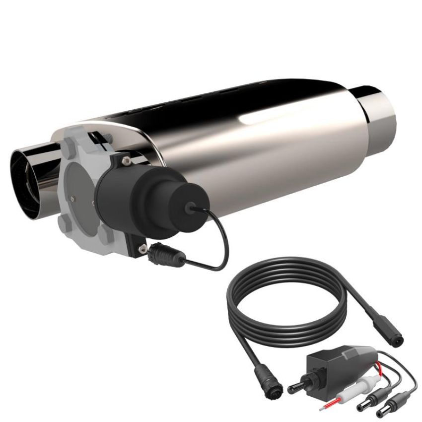 QTP 13302C 3in Weld-On 304SS Screamer Muffler Short Case w/Bolt-On QTEC Electric Cutout