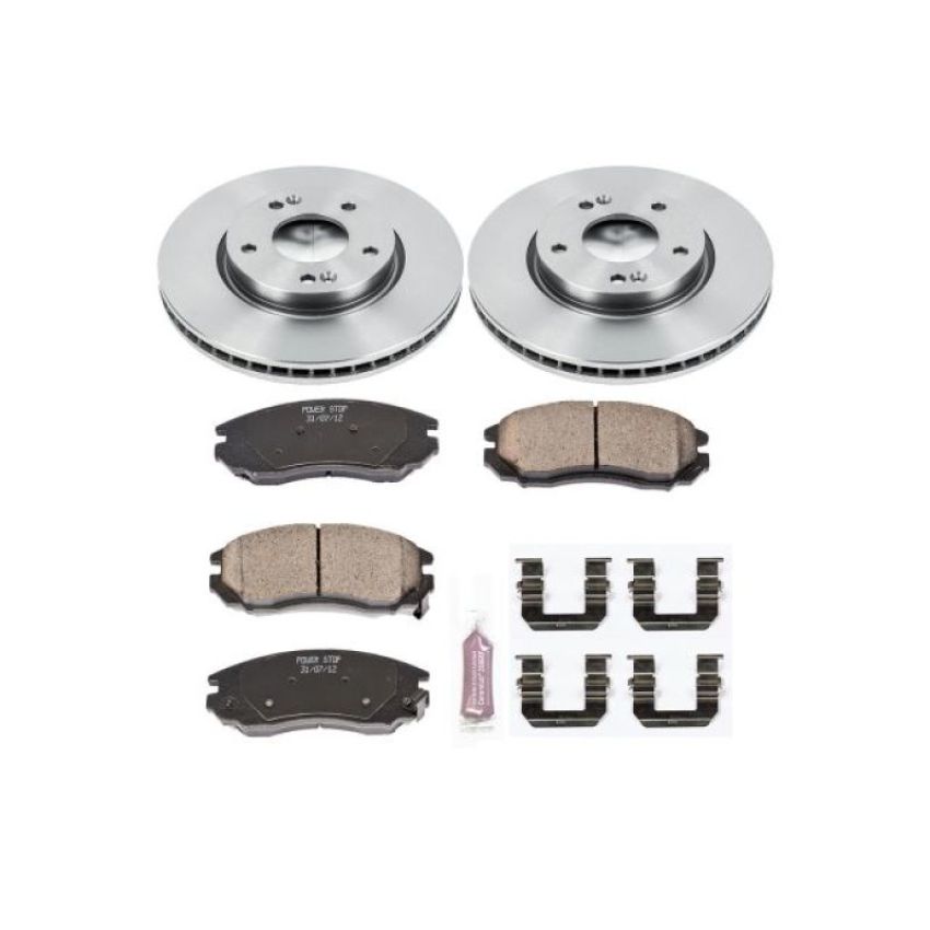 PowerStop KOE163 OE Stock Replacement Low-Dust Ceramic Brake Pad and Rotor Kit