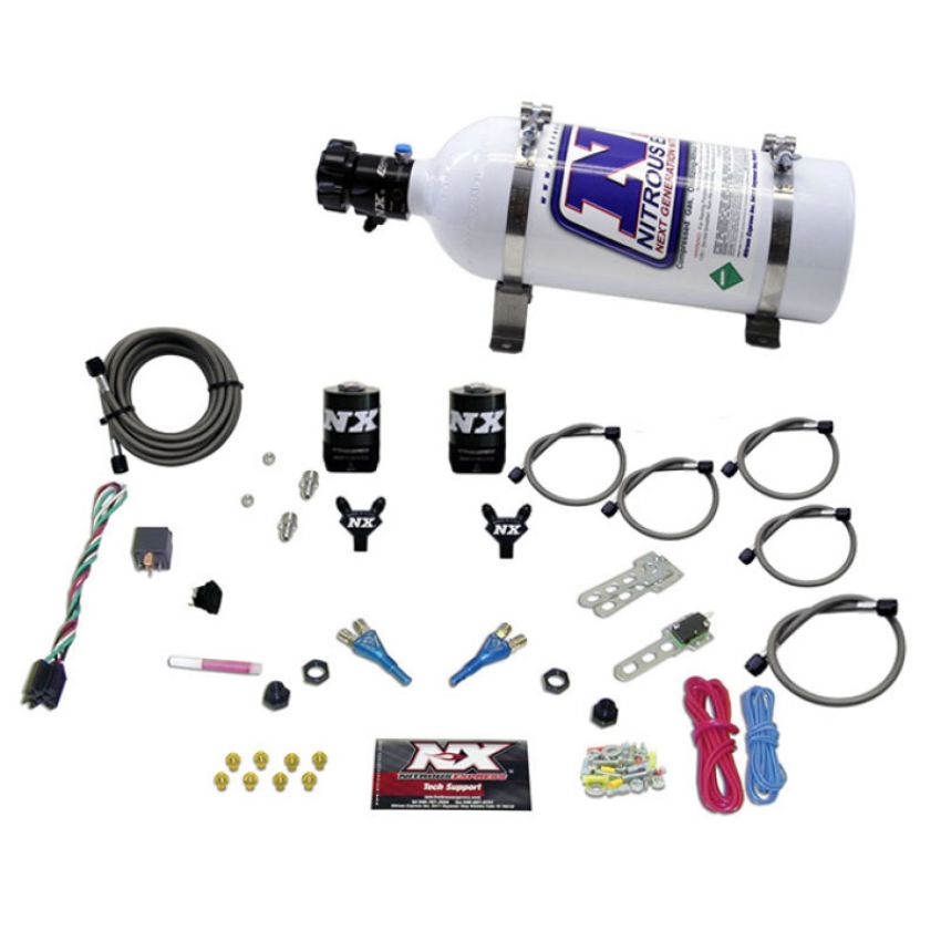 Nitrous Express 20213-05 DODGE 92- 95 TBI (50-75-100-125HP) DUAL NOZZLE WITH 5LB BOTTLE