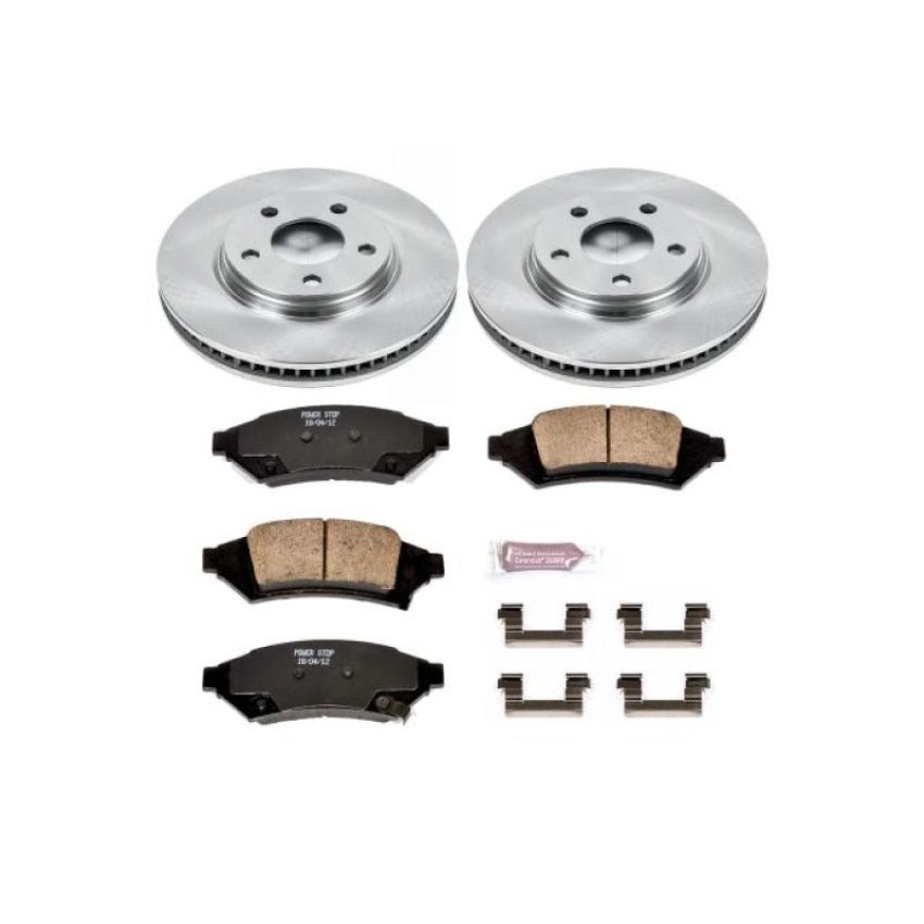 PowerStop KOE1586 OE Stock Replacement Low-Dust Ceramic Brake Pad and Rotor Kit