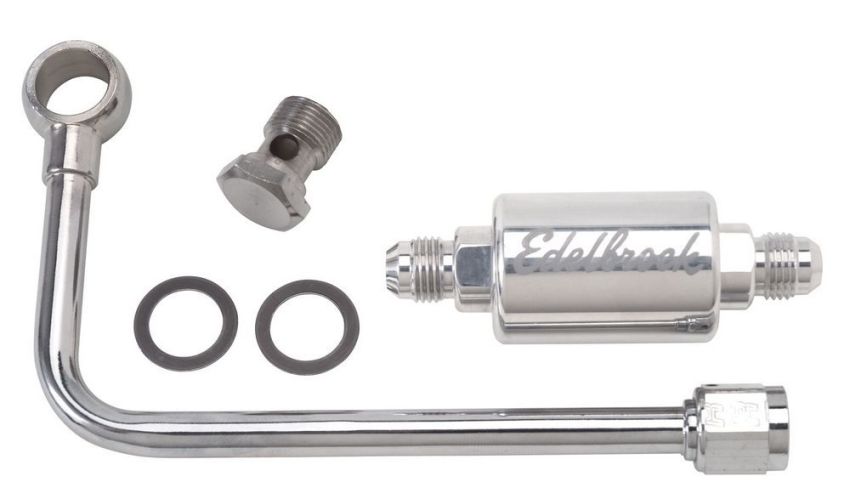 EDELBROCK EDE8131 Polished Fuel Line & Filter Kit