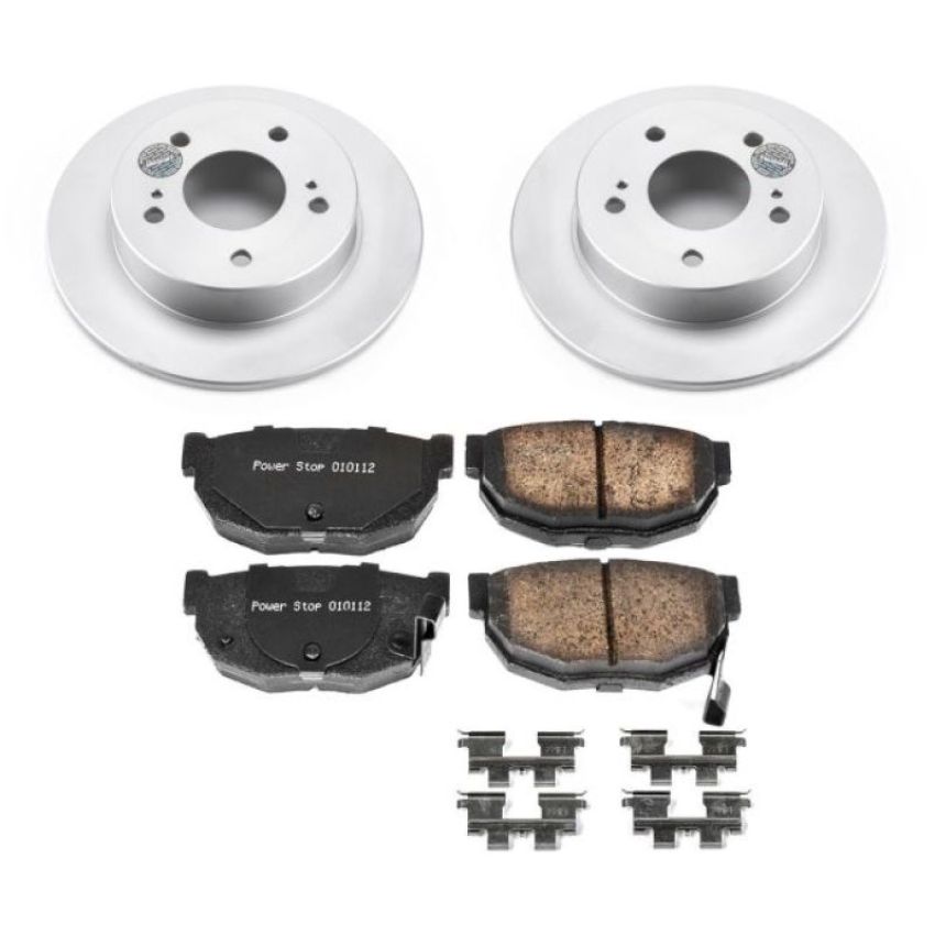 PowerStop CRK1174 Genuine Geomet Coated Rotor and Low-Dust Ceramic Brake Pad Kit