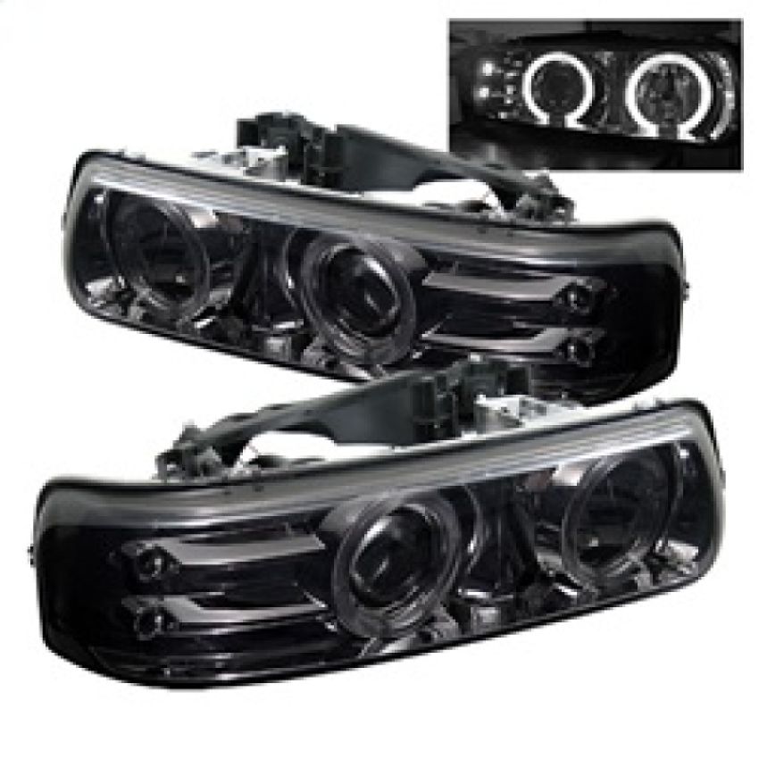 SPYDER 5009616 Projector Headlights - LED Halo - Smoke