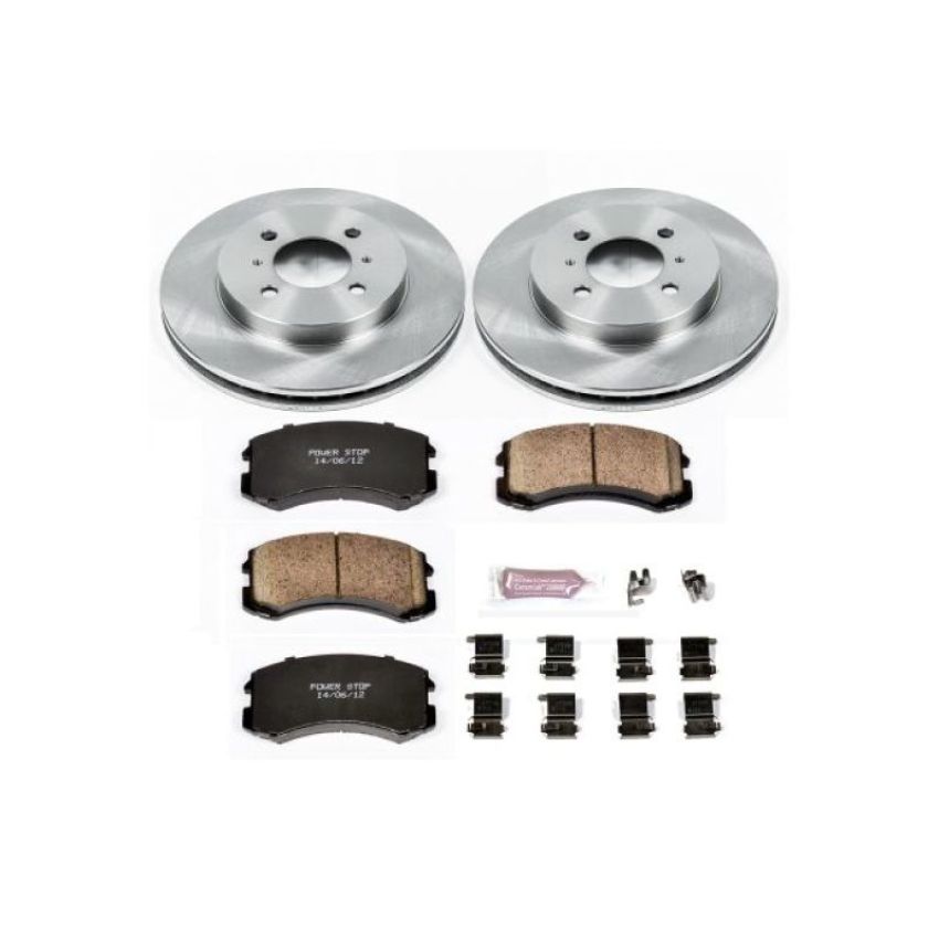 PowerStop KOE1215 OE Stock Replacement Low-Dust Ceramic Brake Pad and Rotor Kit