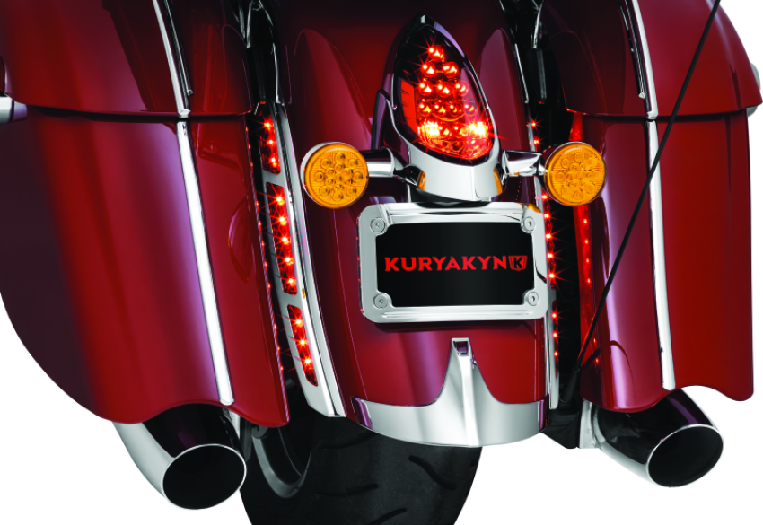 Kuryakyn 2898 LED Rear Fender Strip Lights For Indian Chrome