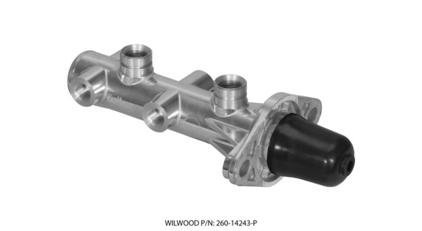 Wilwood 260-14243-P Tandem Remote Master Cylinder - 1in Bore Ball Burnished