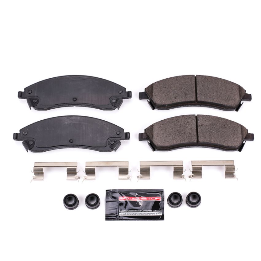 PowerStop Z23-1019 PowerStop - Z23 Daily Driver Carbon-Fiber Ceramic Brake Pads with Hardware Kit