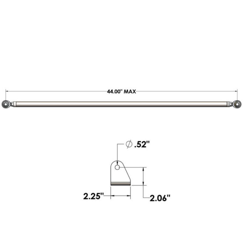 QA1 7838-1068 40in Diagonal Link Kit w/ Mounting Brackets & Tube Adapters