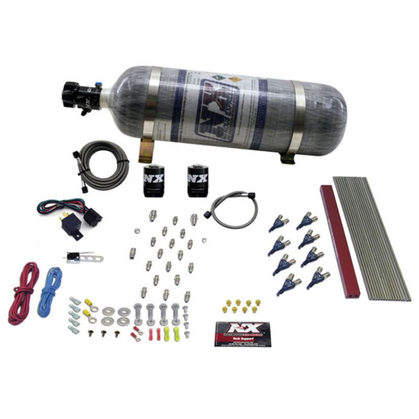 Nitrous Express 80010-12 8 CYLINDER LT1, LS1 PRO PIRANHA NOZZLE GAS WITH COMPOSITE BOTTLE
