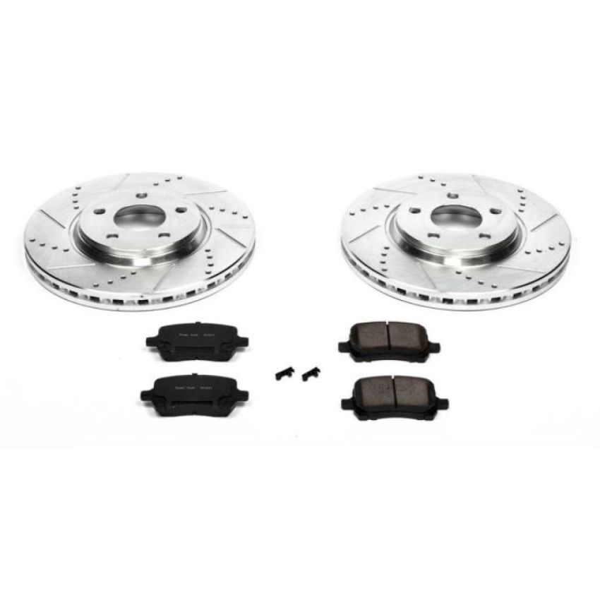 PowerStop K1614 Z23 Daily Driver Carbon-Fiber Ceramic Brake Pad and Drilled & Slotted Rotor Kit