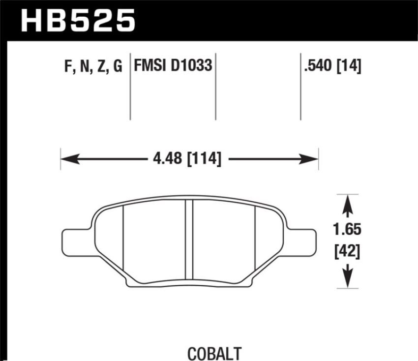 Hawk Performance HB525F.540 HPS Disc Brake Pad