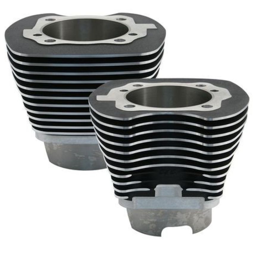 S&S Cycle 910-0401 2007+ BT 4-1/8in Bore 5.004in Cylinder Set - Wrinkle Black